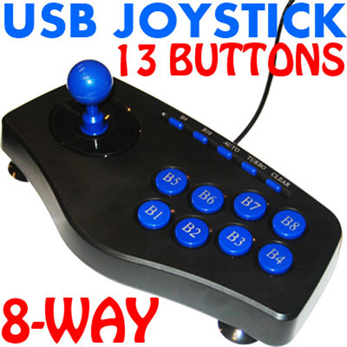 USB Retro Joy Stick Game Pad 8-Way 13 Buttons