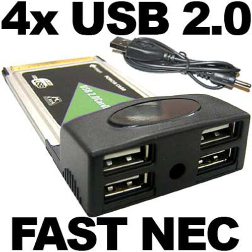 Fast USB 2.0 PCMCIA Card Bus x4 Ports