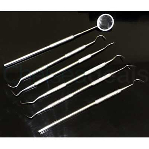 Stainless Steel Dentist Dental Pick, Proble, Mirror 6 Piece Tool