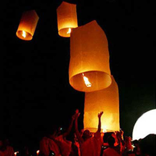 10 Fire Sky Paper Lanterns UFO Balloons Khoom Fay
