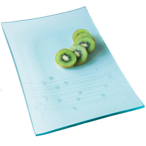 6 Set Glass Dinner Party Food Serving Plates Etched Dot Design