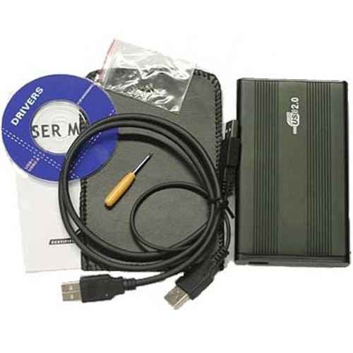 USB 2.0 High Speed 2.5" External HDD Case - Black