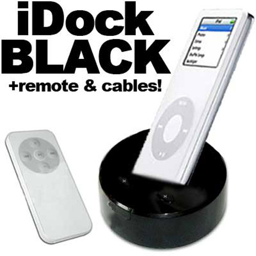 NEW iDock + Remote Control for all iPods - Black