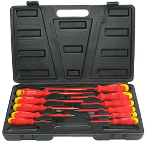 11Pc Insulated Soft Grip Electricians Screwdrivers Tool Set