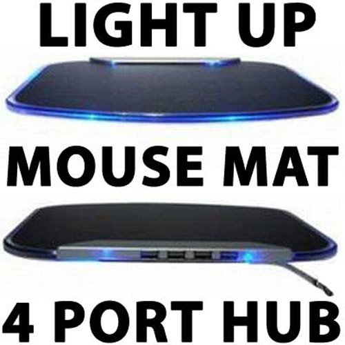 NEW PC Gadget - illuminated Mouse Mat & 4 x USB Hub