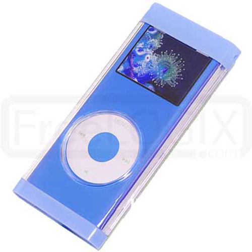 iPod Nano 2ND Gen Flip Top Crystal Case with Lanyard - Blue