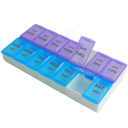 7 Day Pill Box Medicine Organiser With Clids Lids & Braille