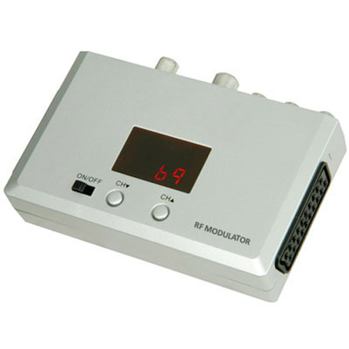 RF Digital Modulator Converter - SCART Phono To Aerial TV Coax