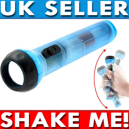 Shake To Charge - Dynamo Torch - No Batteries Needed - Blue