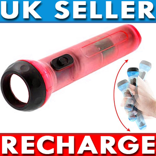 Shake To Charge - Dynamo Torch - No Batteries Needed - Red