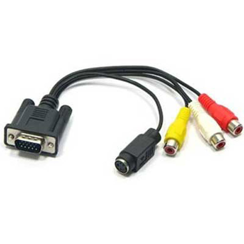 VGA to TV Converter - (HDB15 Male to 3RCA and S-Video Female)